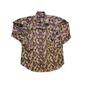 Etro Paisley Button-Down Shirt brown, pink, green, wine yellow